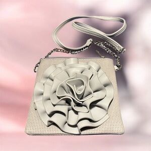 Chic Gray Floral Crossbody Bag